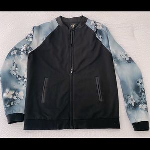 Black/floral NU Denmark bomber jacket. Like new.